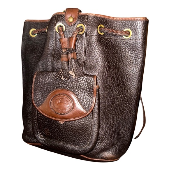 Dooney & Bourke Handbags - Vintage Dooney & Bourke Drawstring Sling Bag Leather